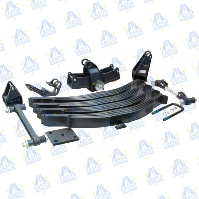 SUSPENSION TANDEM 24/28t EJE 130 DISTANCIA ENTRE EJES 1360 BALLESTA PARABOLICA 3HOJAS 100x27