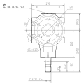 GRUPO COMER (9.304.027.00) 025CV 540rpm RATIO [3:1] T-304C 2 EJES (1"3/8z6 BRIDA Ø150)
