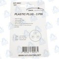 CLAVIJA PVC MACHO 3 PINES CON TUERCA MOD: EP600C