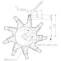 GRUPO COMER (9.791.409.10) 540rpm RATIO [7.2:1] K-791A 9 BRAZOS DER (1"3/8z6 Ø35)