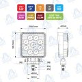 FARO DE TRABAJO LED CUADRADO 4" 2430lm 27W 9-32V IP67 MOD: CA5740
