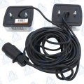 KIT PILOTO TRASERO CUADRADO LED 12V 4 FUNCIONES + CABLE 2,5m/7,5m + CLAVIJA PVC MACHO 7 PINES