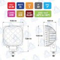 FARO DE TRABAJO LED CUADRADO 4" 1200lm 15W 12-28V IP67 MOD: CA5770