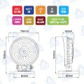 FARO DE TRABAJO LED REDONDO BASE MAGNETICA 4" 1350lm 18W 12-28V IP67 MOD: CA5707
