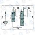 DISTRIBUIDOR DE CARGADOR FRONTAL CON SIRGAS 040L 3/8" 2 ELEMENTOS D/E C/A (A/B-3/8")-(P/T-1/2")