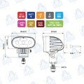 FARO DE TRABAJO LED OVALADO 3,5" 750lm 9W 10-30V IP67 MOD: CA5732