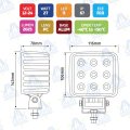 FARO DE TRABAJO LED CUADRADO 4" 2025lm 27W 12-24V IP67 MOD: CA5709