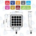 FARO DE TRABAJO LED CUADRADO 4" 500lm 16W 10-30V IP66 MOD: CA5731