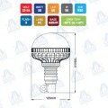 FARO ROTATIVO LED VARILLA FLEXIBLE 12-24V 30W 60LED IP56 TREKER MOD: CA8184G VERDE