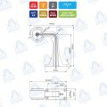 PILOTO DE POSICION LED 12-30V BLANCA/ROJA CON BRAZO ACODADO IZQUIERDO MOD: CA6196