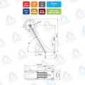 PILOTO DE POSICION LED 12-30V BLANCA/ROJA CON BRAZO RECTO DERECHO MOD: CA6097