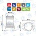 FARO ROTATIVO XENON BASE FIJA 12-110V 2,4W IP56 MOD: CA7505