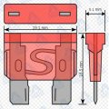 FUSIBLE DE COCHE ESTANDAR 18,5x5,1mm 25 AMPERIOS BLANCO MOD: EP027