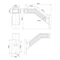 PILOTO DE POSICION LED 10-30V BLANCO/ROJO/AMBAR CON BRAZO RECTO VERTICAL IZQUIERDO MOD: CA6192V