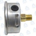 MANOMETRO PRESION DE GLICERINA ACERO INOXIDABLE POSTERIOR Ø63 1/4"NPT (0 a 350 bar) KALLER